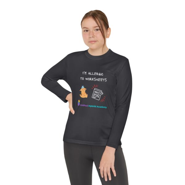 Youth Long Sleeve Tee - "I'm Allergic to Worksheets" Kid's Shirt - Image 20