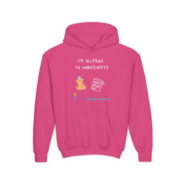 Allergic to Worksheets - Youth Heavy Blend Hooded Sweatshirt - Image 5