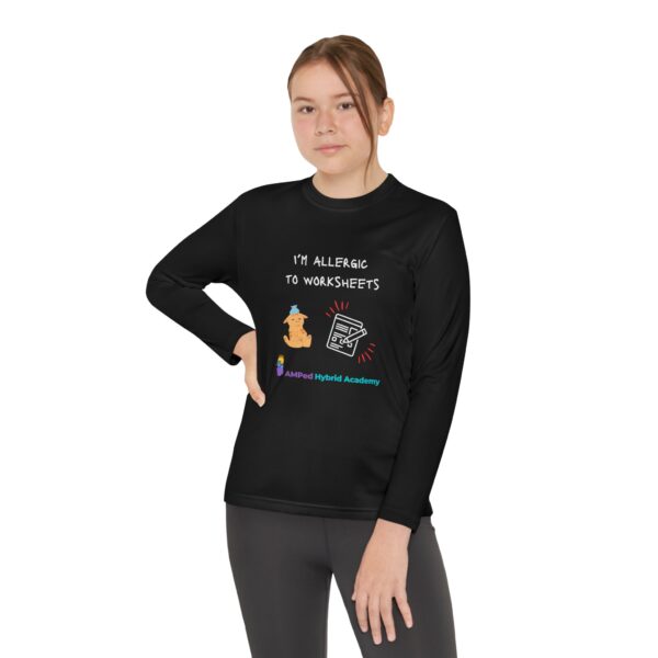 Youth Long Sleeve Tee - "I'm Allergic to Worksheets" Kid's Shirt - Image 24