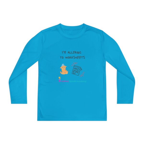 Youth Long Sleeve Tee - "I'm Allergic to Worksheets" Kid's Shirt - Image 29
