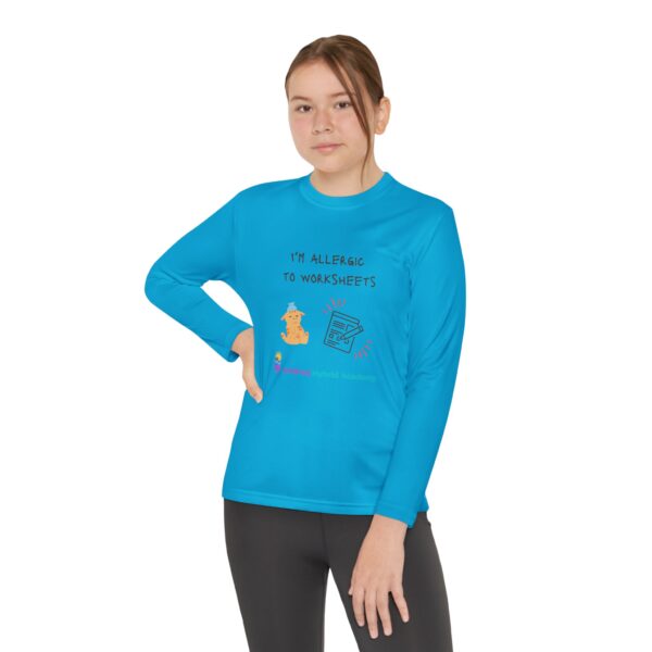 Youth Long Sleeve Tee - "I'm Allergic to Worksheets" Kid's Shirt - Image 32