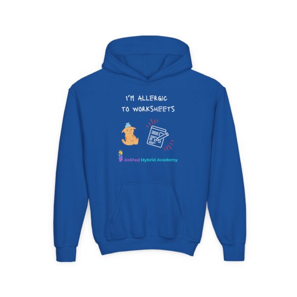 Allergic to Worksheets - Youth Heavy Blend Hooded Sweatshirt - Image 19