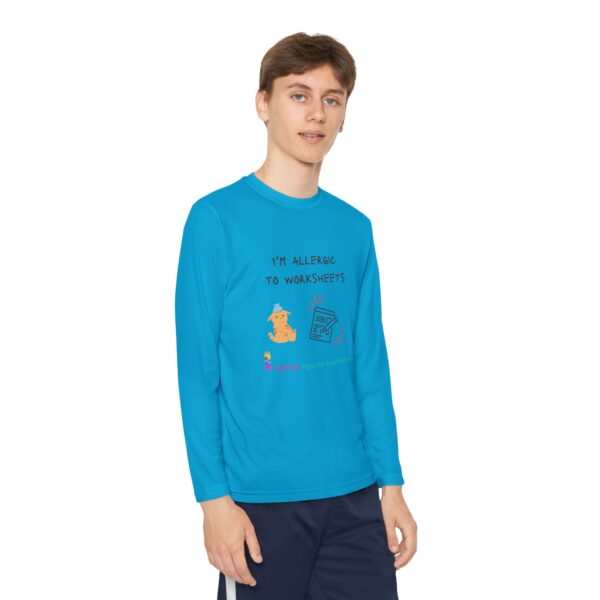 Youth Long Sleeve Tee - "I'm Allergic to Worksheets" Kid's Shirt - Image 31