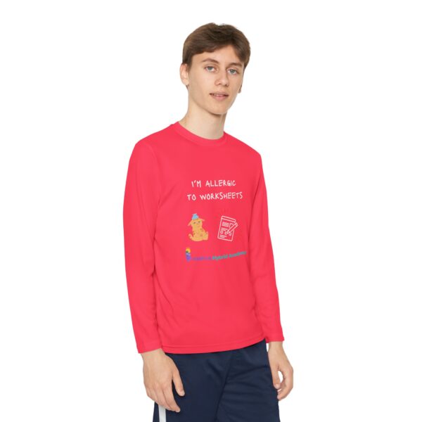Youth Long Sleeve Tee - "I'm Allergic to Worksheets" Kid's Shirt - Image 55