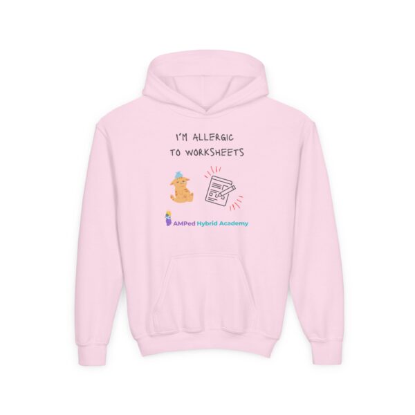 Allergic to Worksheets - Youth Heavy Blend Hooded Sweatshirt - Image 9