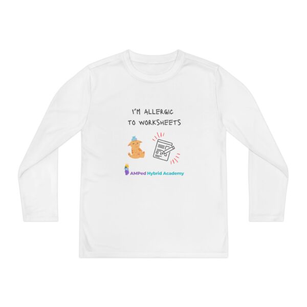Youth Long Sleeve Tee - "I'm Allergic to Worksheets" Kid's Shirt - Image 5