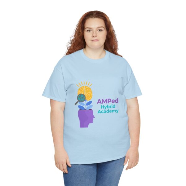 AMPed Hybrid Academy Logo - Unisex Heavy Cotton Tee - Image 4