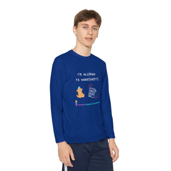 Youth Long Sleeve Tee - "I'm Allergic to Worksheets" Kid's Shirt - Image 39