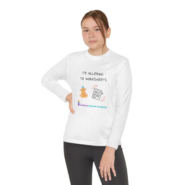 Youth Long Sleeve Tee - "I'm Allergic to Worksheets" Kid's Shirt - Image 8