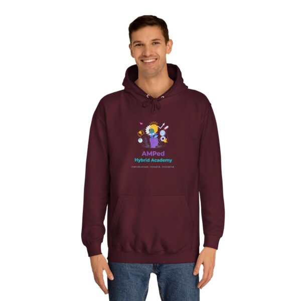 AMPed Hybrid Academy Logo - Adult Unisex College Hoodie - Image 15