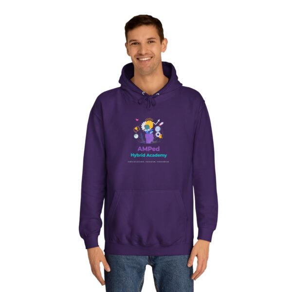 AMPed Hybrid Academy Logo - Adult Unisex College Hoodie - Image 35