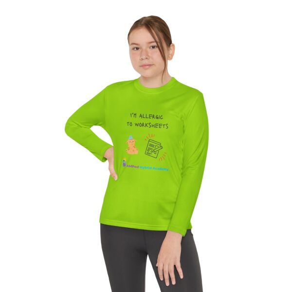 Youth Long Sleeve Tee - "I'm Allergic to Worksheets" Kid's Shirt - Image 28