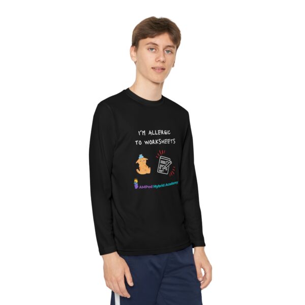 Youth Long Sleeve Tee - "I'm Allergic to Worksheets" Kid's Shirt - Image 23