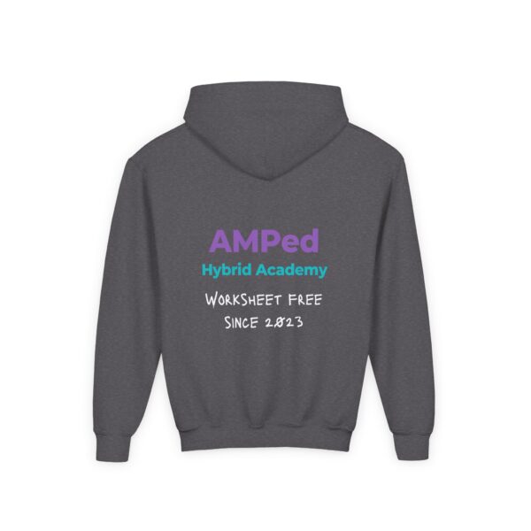 Allergic to Worksheets - Youth Heavy Blend Hooded Sweatshirt - Image 4