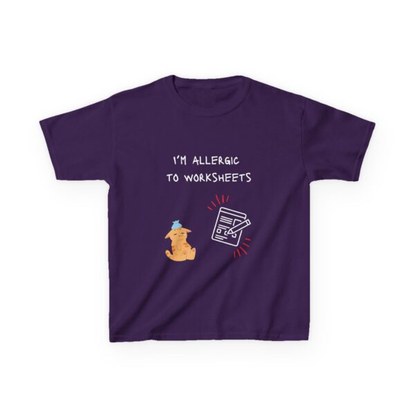 I'm Allergic to Worksheets - Kids Heavy Cotton™ Tee - Image 3