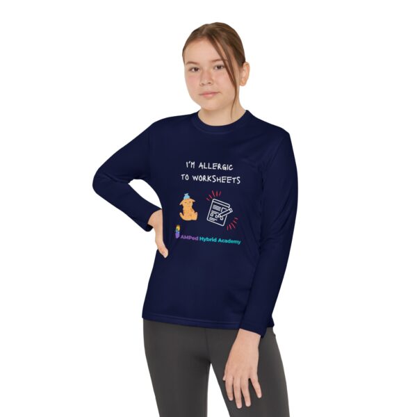 Youth Long Sleeve Tee - "I'm Allergic to Worksheets" Kid's Shirt - Image 44