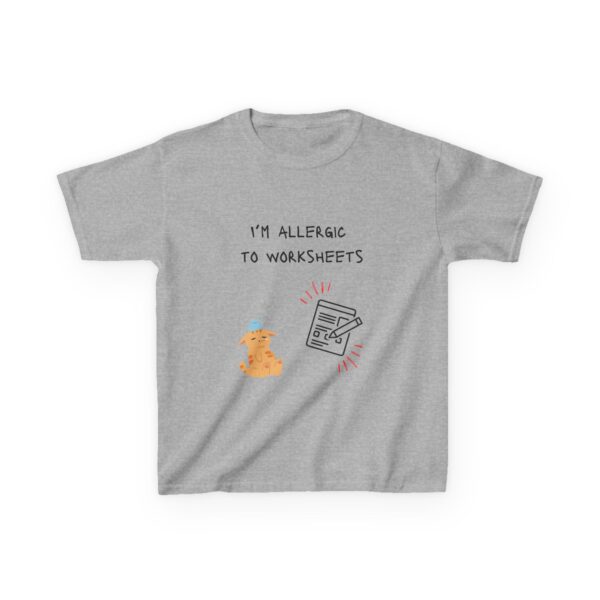 I'm Allergic to Worksheets - Kids Heavy Cotton™ Tee - Image 11