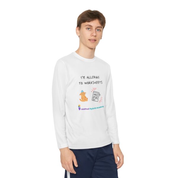 Youth Long Sleeve Tee - "I'm Allergic to Worksheets" Kid's Shirt - Image 7