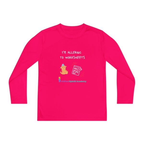 Youth Long Sleeve Tee - "I'm Allergic to Worksheets" Kid's Shirt - Image 49