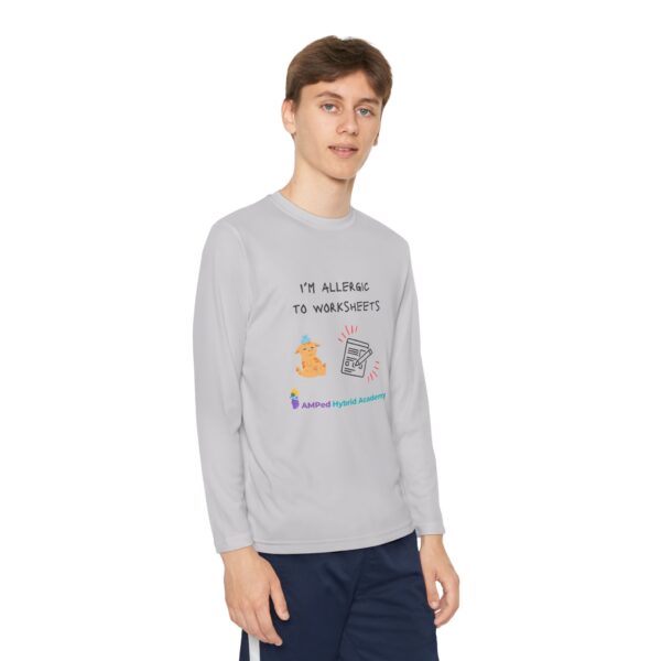 Youth Long Sleeve Tee - "I'm Allergic to Worksheets" Kid's Shirt - Image 11