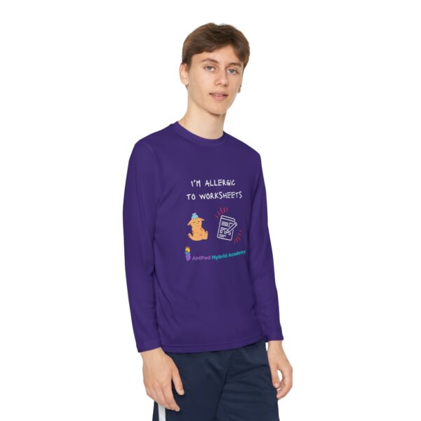 Youth Long Sleeve Tee - "I'm Allergic to Worksheets" Kid's Shirt - Image 47