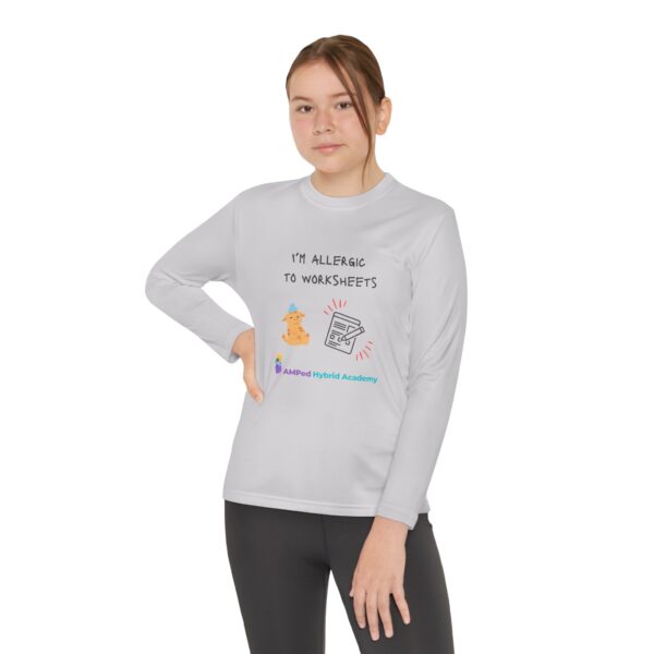Youth Long Sleeve Tee - "I'm Allergic to Worksheets" Kid's Shirt - Image 12