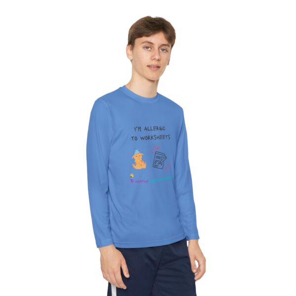 Youth Long Sleeve Tee - "I'm Allergic to Worksheets" Kid's Shirt - Image 35