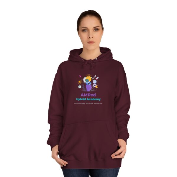 AMPed Hybrid Academy Logo - Adult Unisex College Hoodie - Image 16