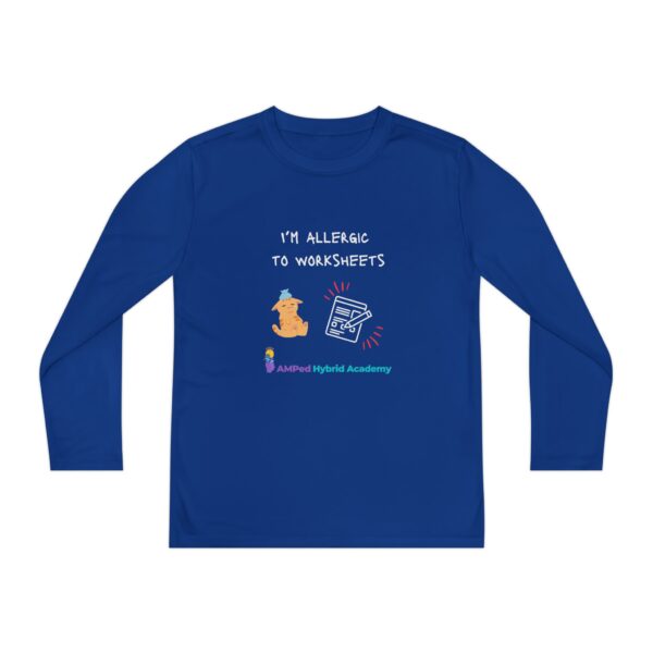 Youth Long Sleeve Tee - "I'm Allergic to Worksheets" Kid's Shirt - Image 37