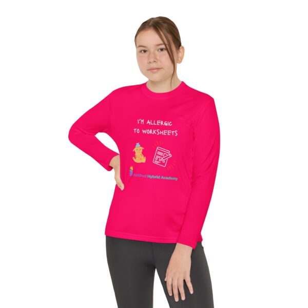 Youth Long Sleeve Tee - "I'm Allergic to Worksheets" Kid's Shirt - Image 52