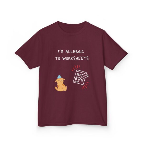 I'm Allergic to Worksheets - Kids Heavy Cotton™ Tee - Image 25