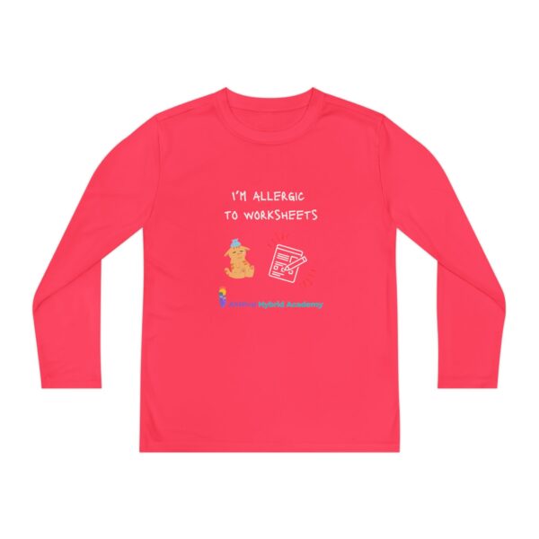 Youth Long Sleeve Tee - "I'm Allergic to Worksheets" Kid's Shirt - Image 53