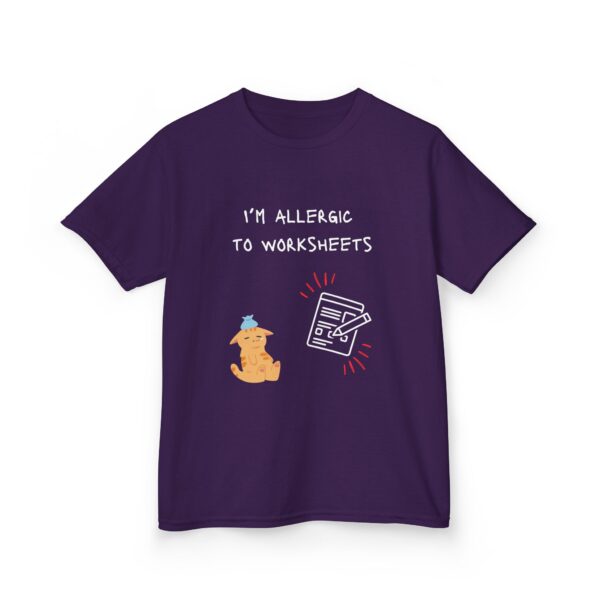 I'm Allergic to Worksheets - Kids Heavy Cotton™ Tee - Image 20