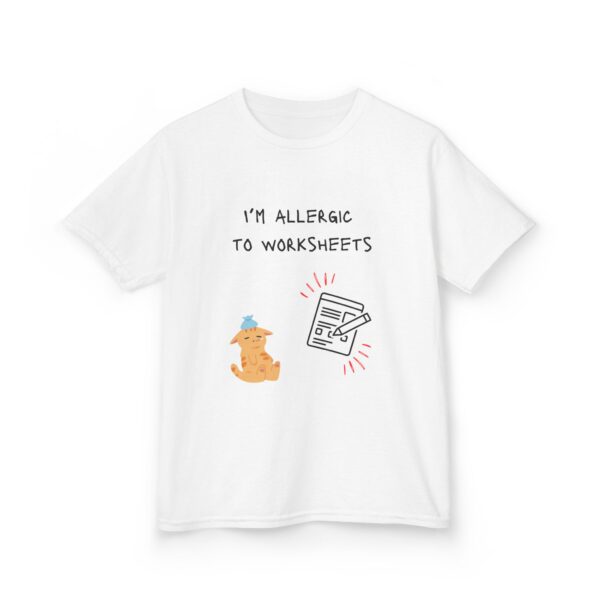 I'm Allergic to Worksheets - Kids Heavy Cotton™ Tee - Image 5