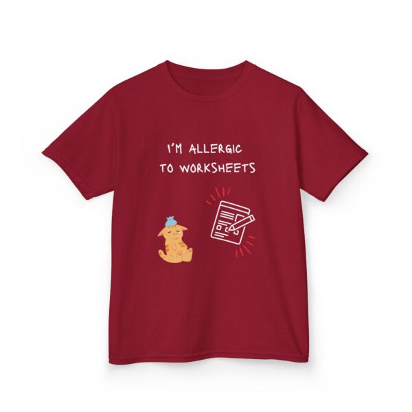 I'm Allergic to Worksheets - Kids Heavy Cotton™ Tee - Image 58