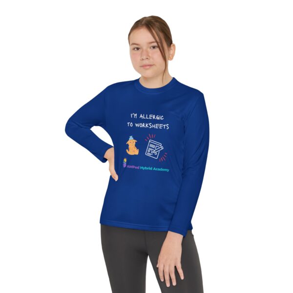 Youth Long Sleeve Tee - "I'm Allergic to Worksheets" Kid's Shirt - Image 40