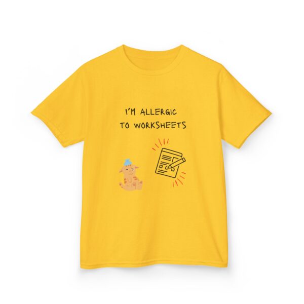 I'm Allergic to Worksheets - Kids Heavy Cotton™ Tee - Image 28