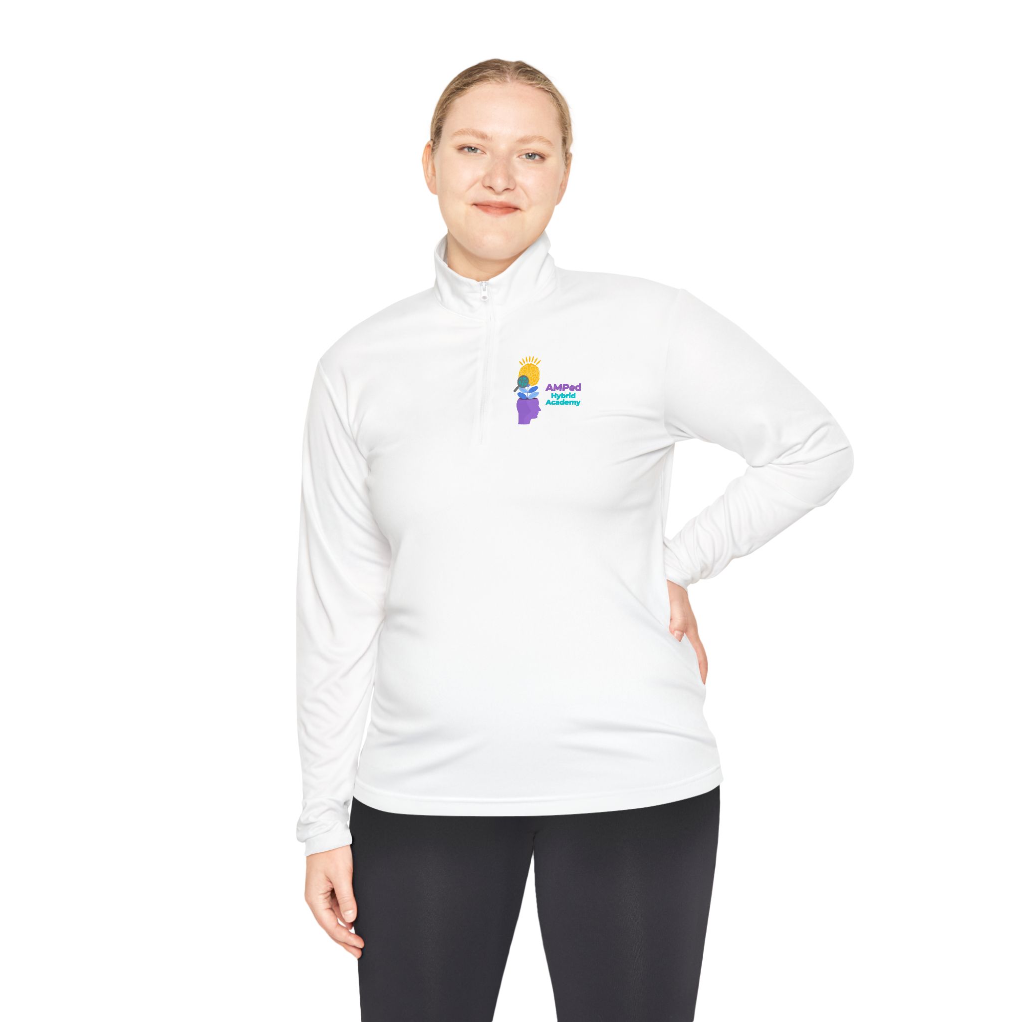 AMPed Hybrid Academy - Cozy Unisex Quarter-Zip Pullover - Image 3