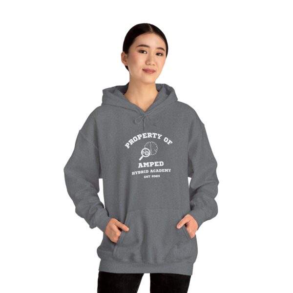 Property of AMPed Hybrid Academy Unisex Hooded Sweatshirt, Cozy Hoodie - Image 19