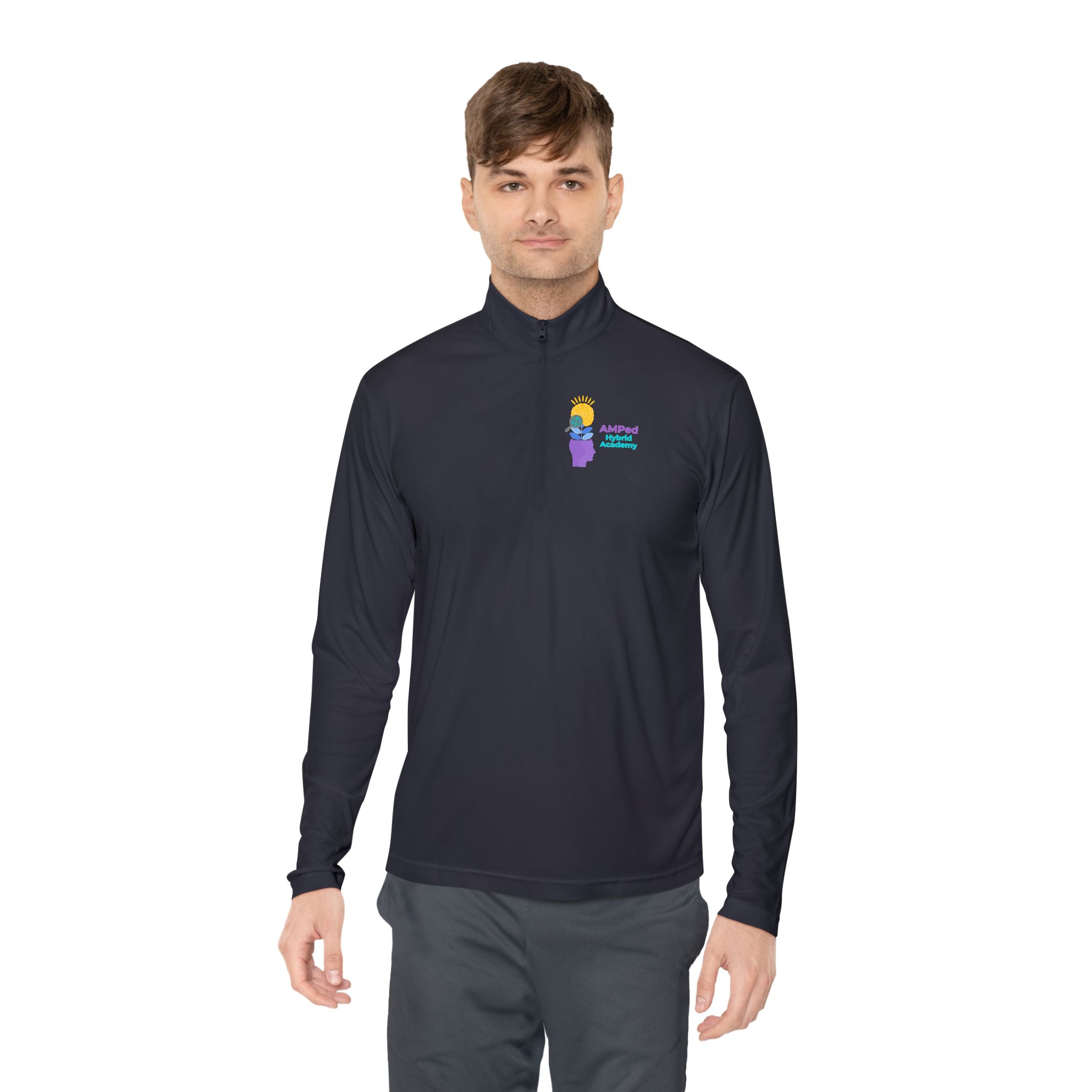AMPed Hybrid Academy - Cozy Unisex Quarter-Zip Pullover - Image 20