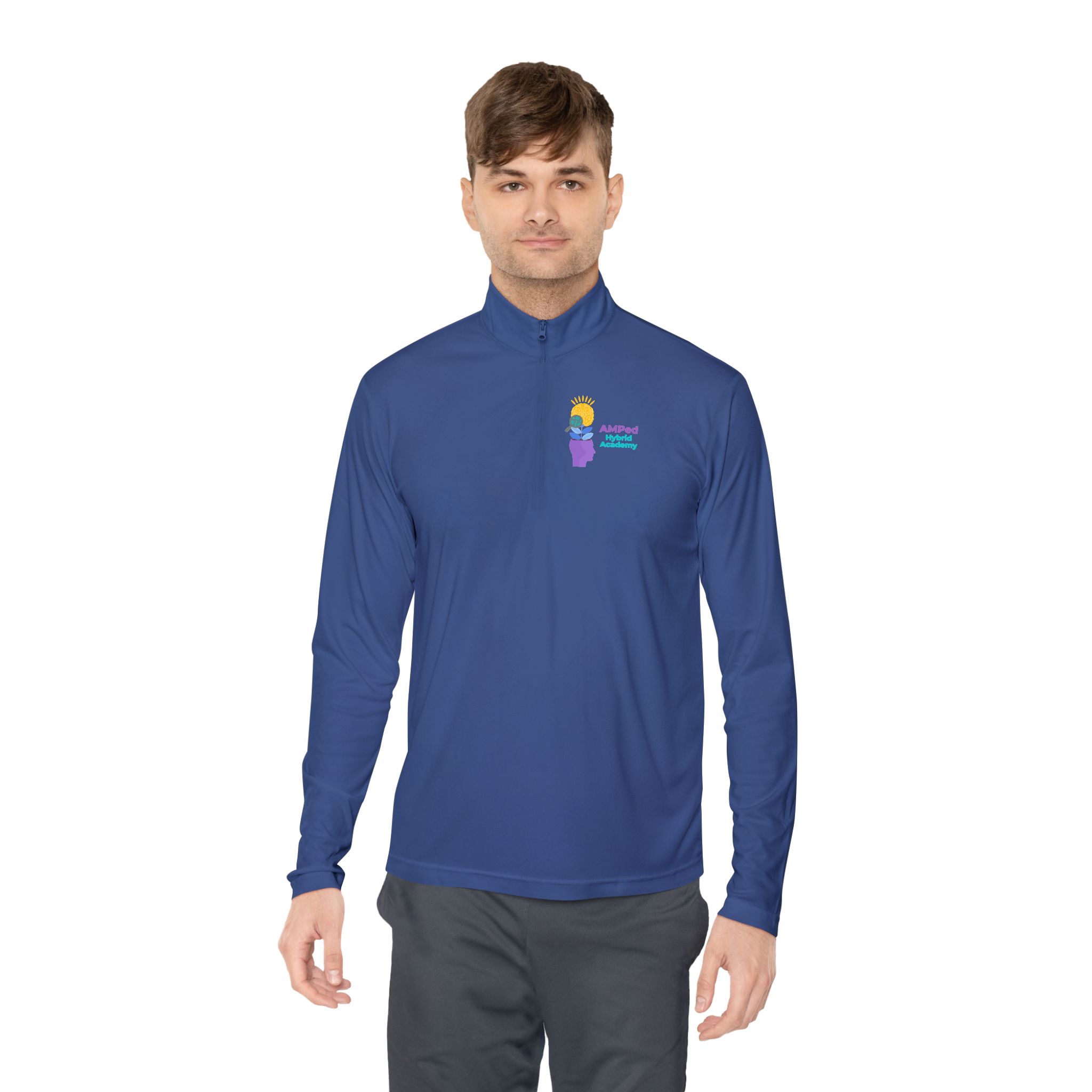 AMPed Hybrid Academy - Cozy Unisex Quarter-Zip Pullover - Image 16