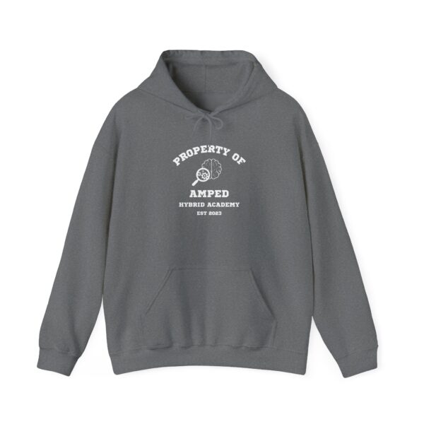 Property of AMPed Hybrid Academy Unisex Hooded Sweatshirt, Cozy Hoodie - Image 17