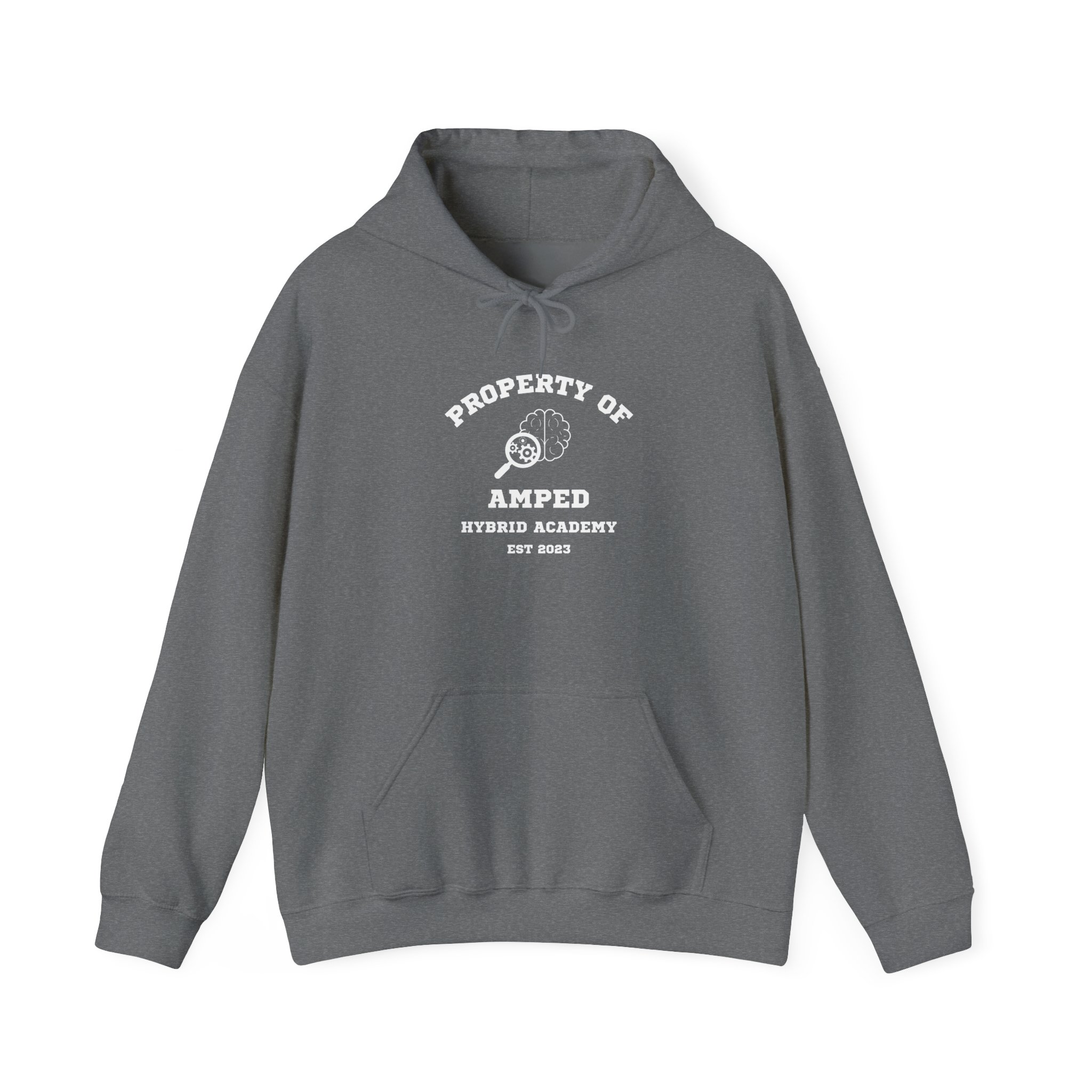 Property of AMPed Hybrid Academy Unisex Hooded Sweatshirt, Cozy Hoodie - Image 17