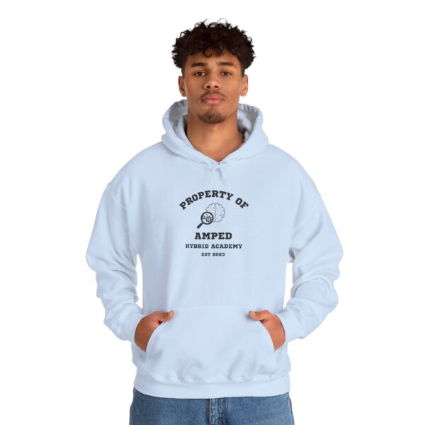Property of AMPed Hybrid Academy Unisex Hooded Sweatshirt, Cozy Hoodie - Image 25