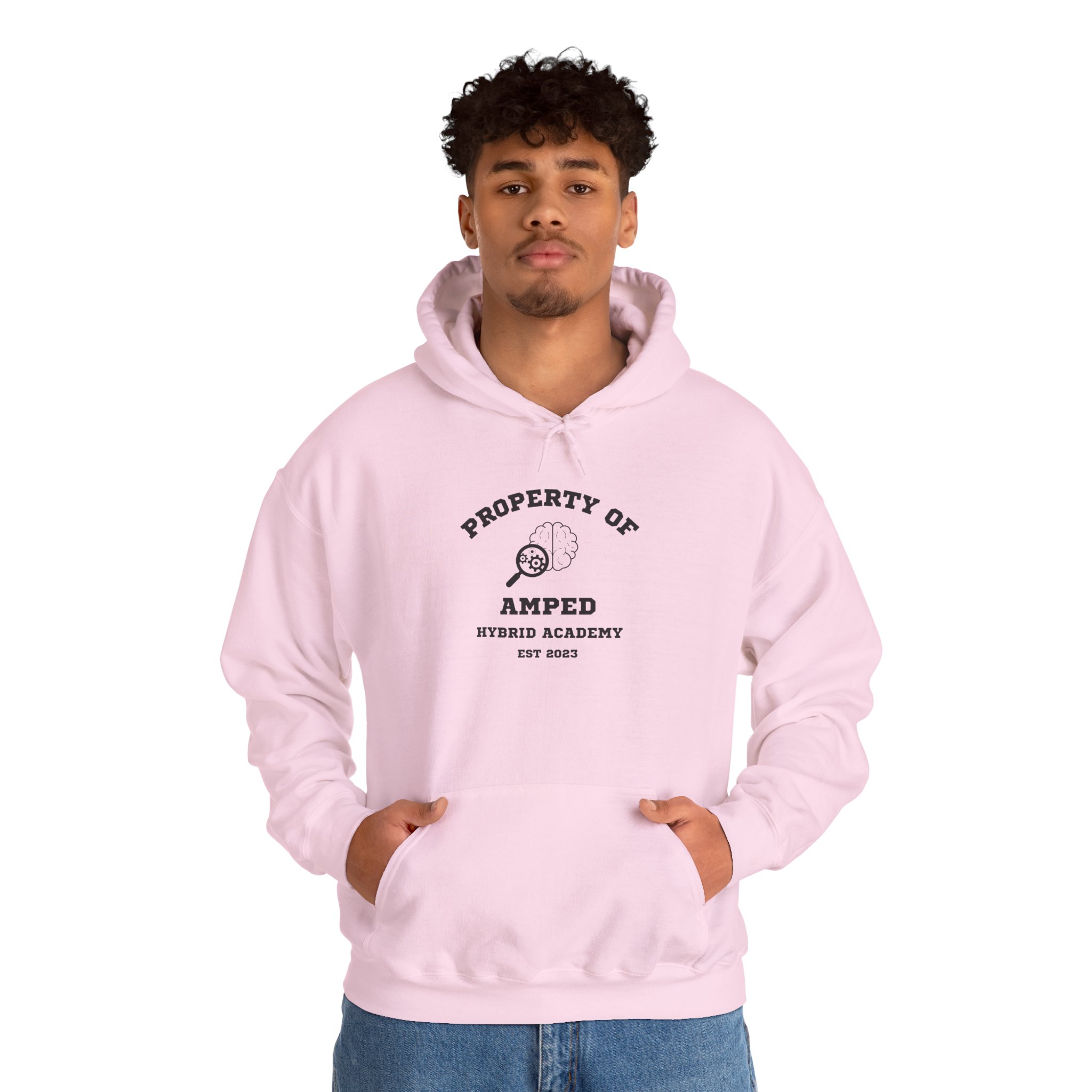 Property of AMPed Hybrid Academy Unisex Hooded Sweatshirt, Cozy Hoodie - Image 35