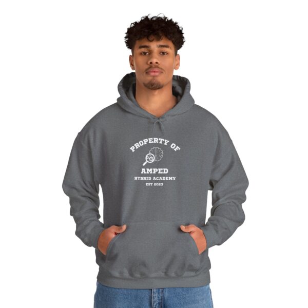 Property of AMPed Hybrid Academy Unisex Hooded Sweatshirt, Cozy Hoodie - Image 20