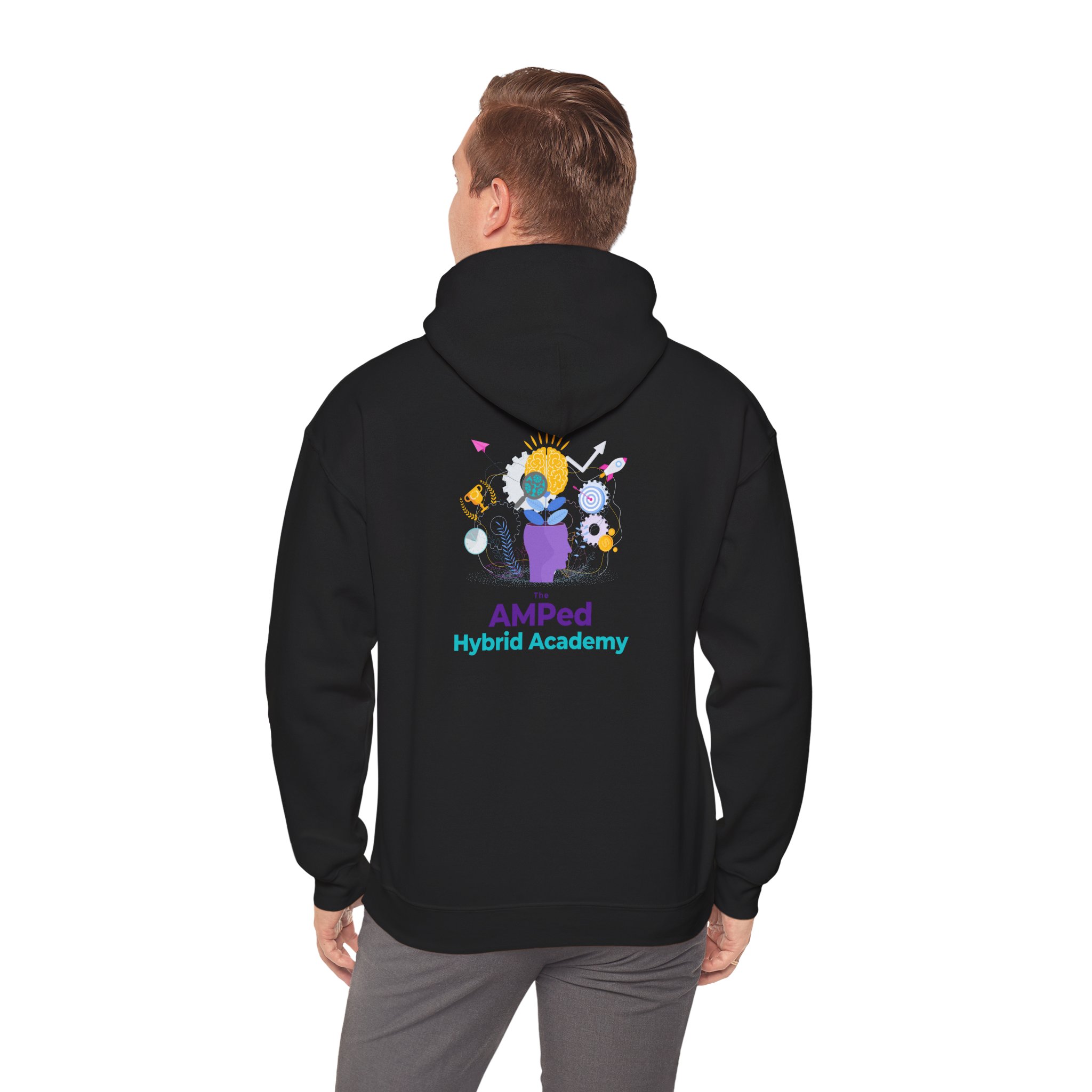 Property of AMPed Hybrid Academy Unisex Hooded Sweatshirt, Cozy Hoodie - Image 16