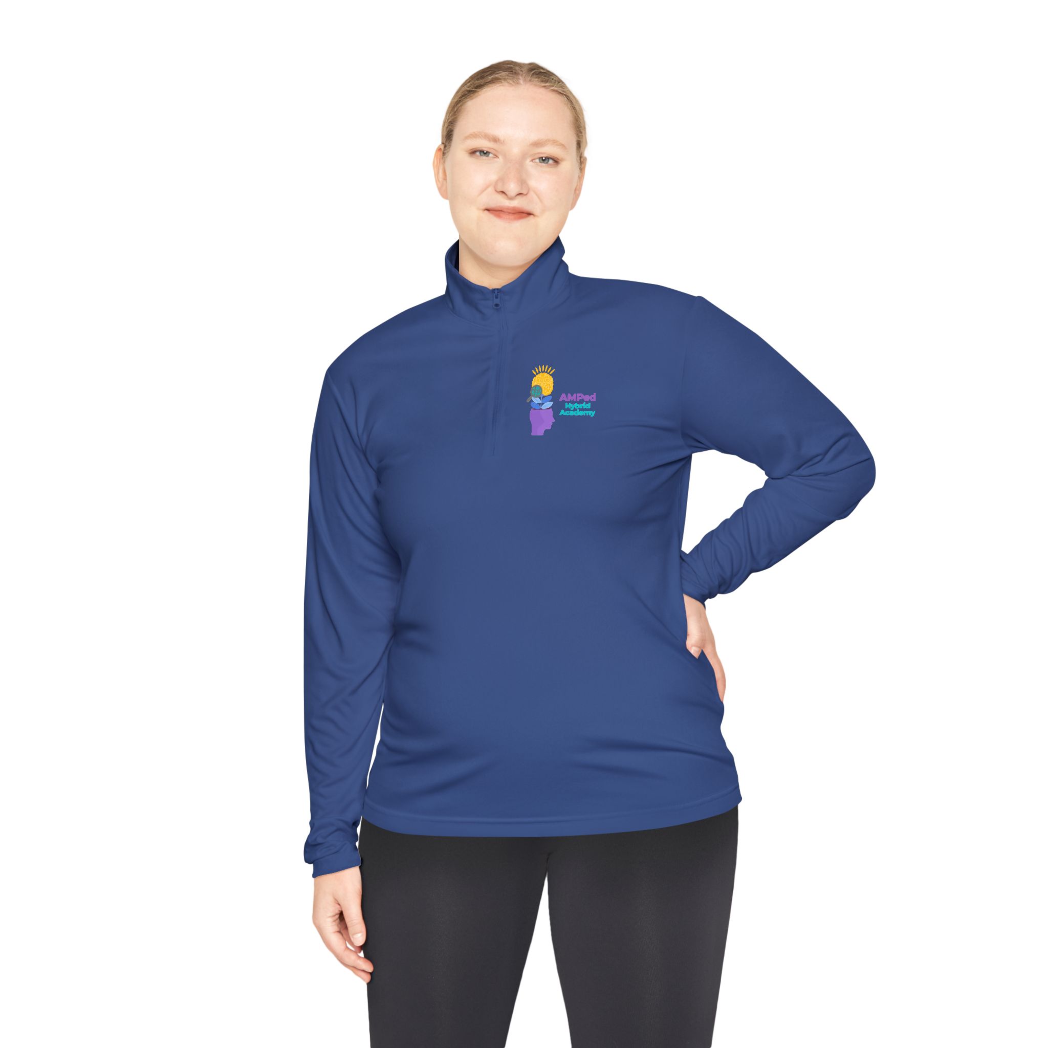 AMPed Hybrid Academy - Cozy Unisex Quarter-Zip Pullover - Image 15