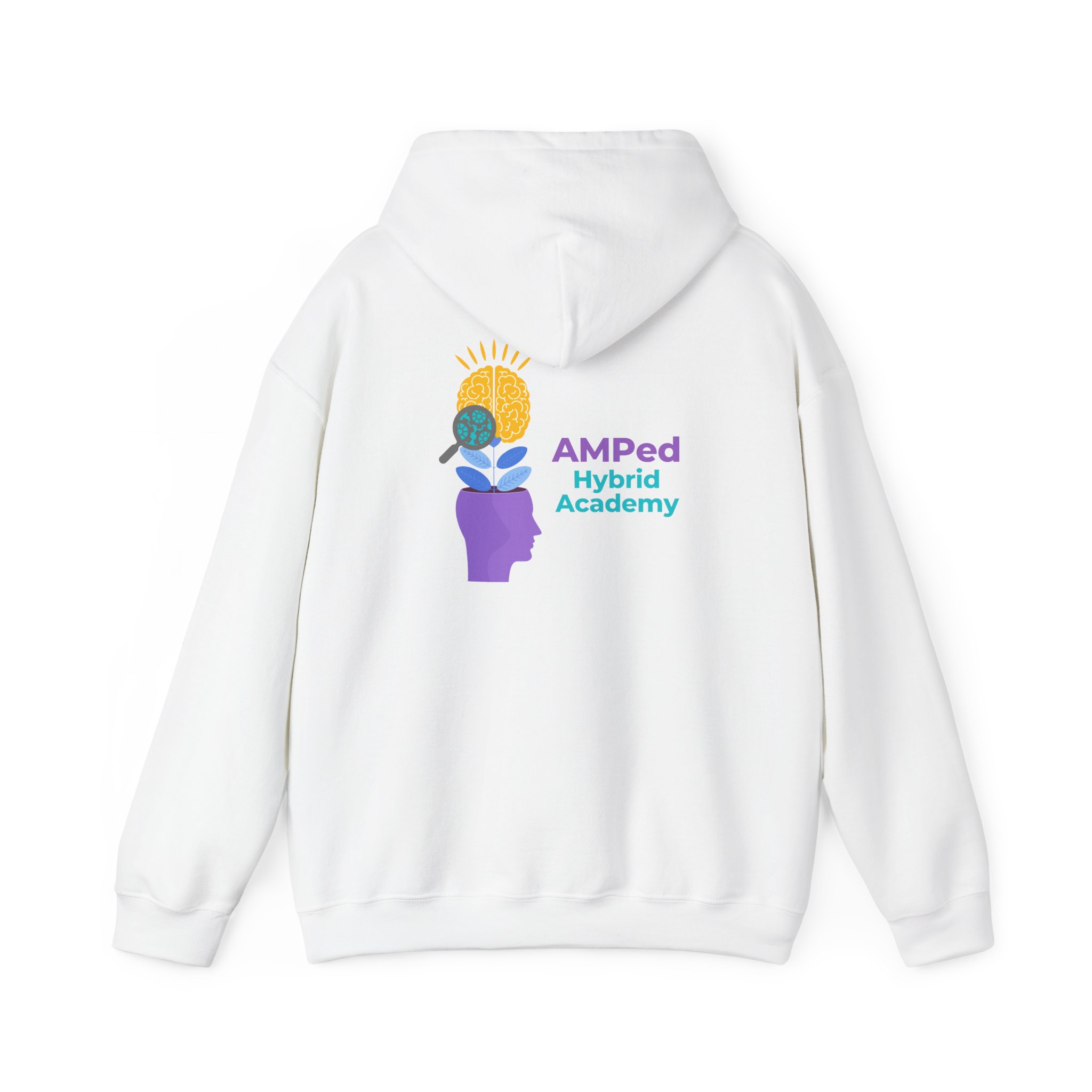 AMPed Hybrid Academy Back Logo - Unisex Hooded Sweatshirt, Cozy Hoodie - Image 2