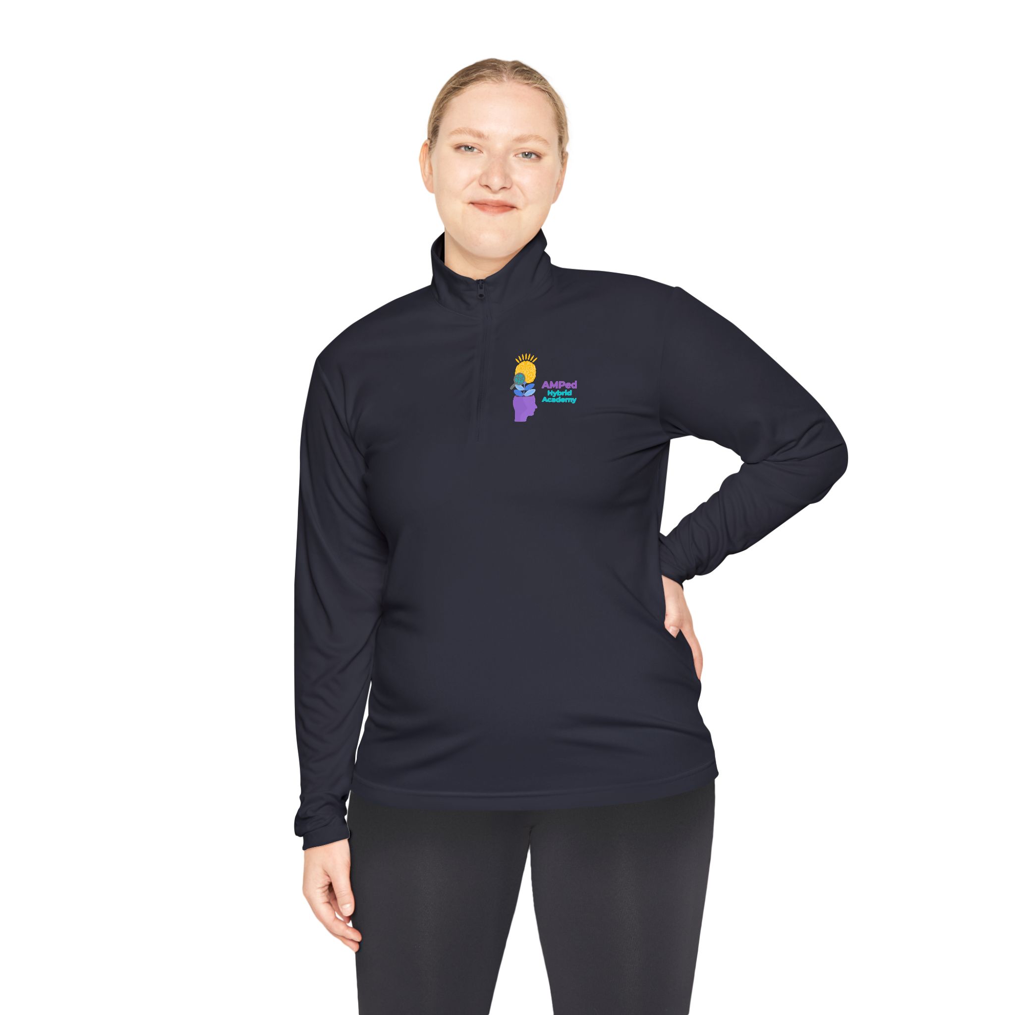 AMPed Hybrid Academy - Cozy Unisex Quarter-Zip Pullover - Image 19